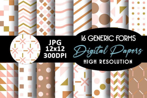 Boho Geometric Shapes Digital Papers
