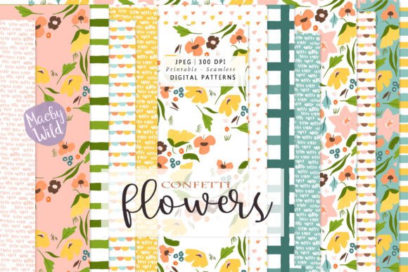 Confetti Flowers Celebration Scrap Paper