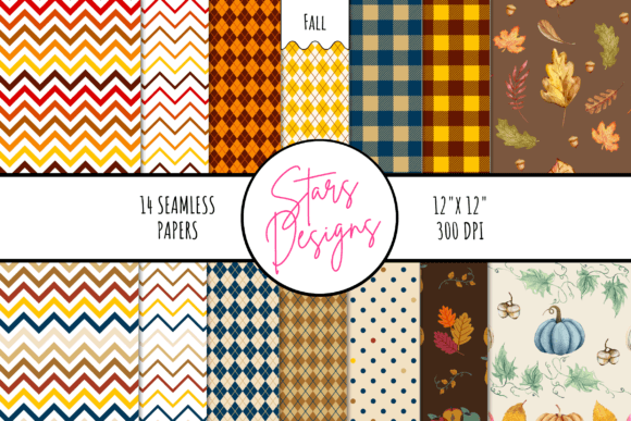 Fall Themed Digital Paper Pattern Vol. 2