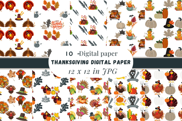 Happy Thanksgiving Digital Paper: Versatile, High-Resolution Patterns for Creative Projects