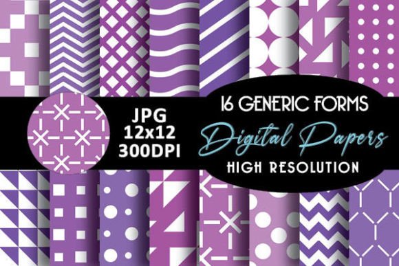 Purple Geometric Shapes Digital Papers