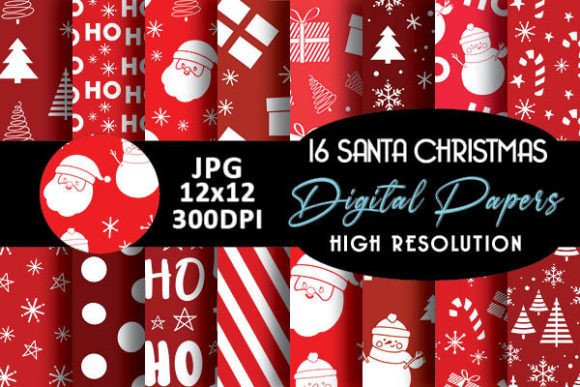 Red Santa Christmas Digital Papers: Creative, Versatile, and Ready to Use