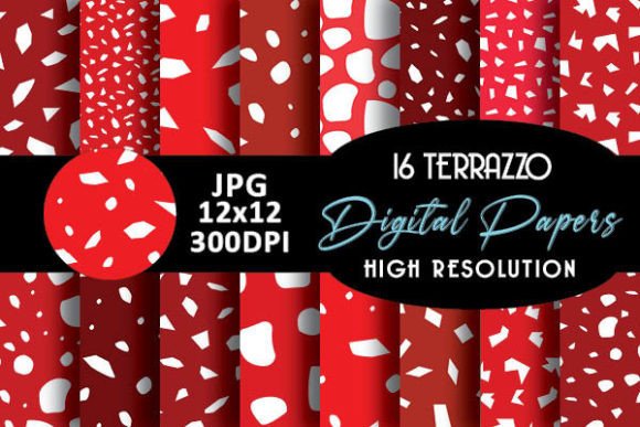 Red Terrazzo Digital Papers: Creative, Versatile Backgrounds for Real-World Projects
