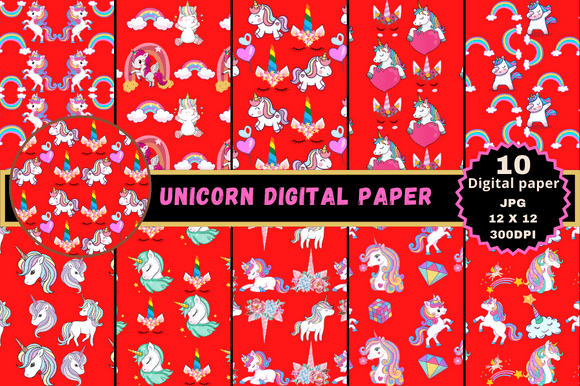 Red Unicorn Digital Paper: 10 Seamless Halloween Backgrounds You’ll Actually Use