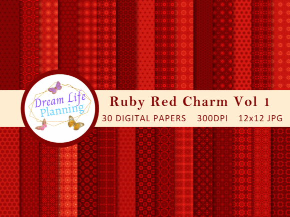 Ruby Red Charm Digital Papers Vol 1: Where Timeless Aesthetic Meets Modern Creative Workflow