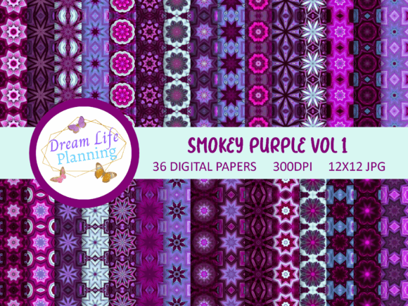 Smokey Purple Vol 1 Digital Papers