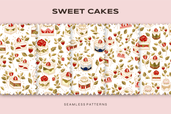Sweet Cake Seamless Pattern SET 03