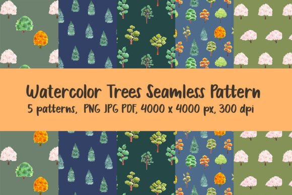 Watercolor Trees Leaves Seamless Pattern: A Practical Asset for Designers and Makers